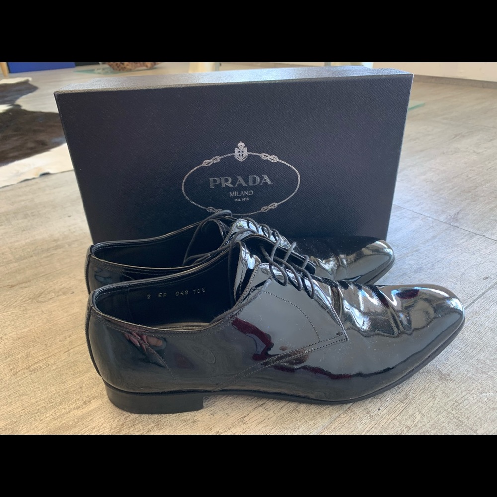 Prada Patent Black Men Shoes